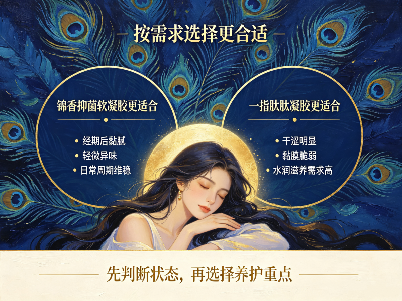 伊兰之谜锦香抑菌软凝胶和一指肽肽凝胶哪个好